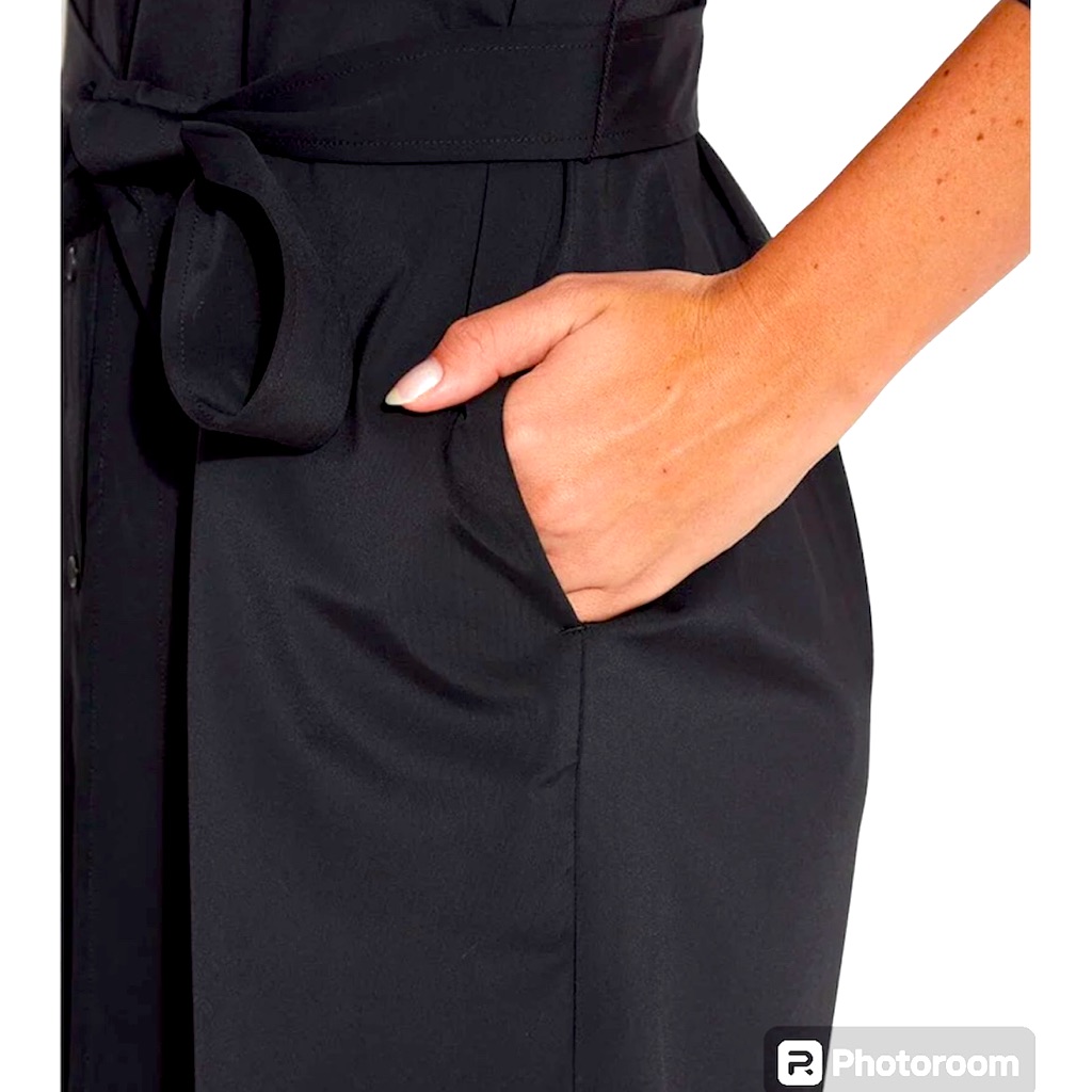 Lysse Black Shirt Dress Lightweight Black With Pockets Medium Great For Travel